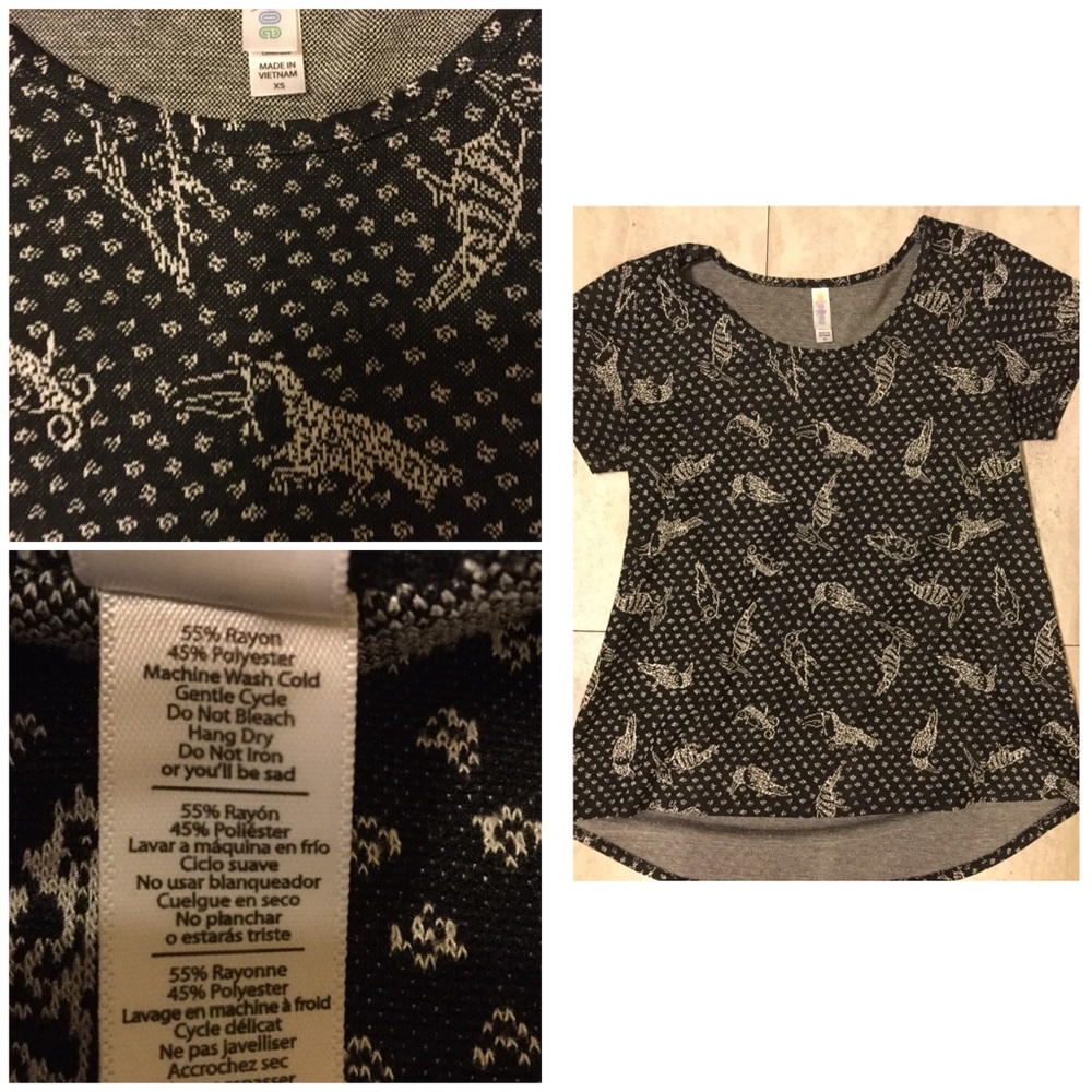 Lularoe XS bird Classic tee